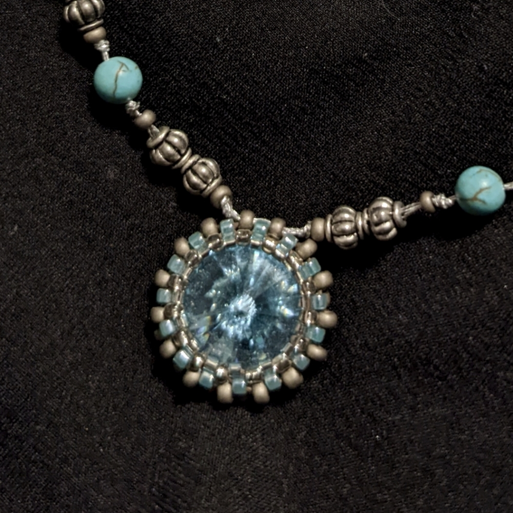 Swarovski crystal & semi precious stones necklace
